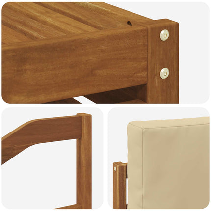 Utomhussoffset 11 pcs Naturlig och Beige Massivt Akaciaträ
