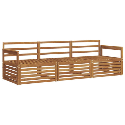 Utomhussoffset 3 pcs Naturfärg Massivt Akaciaträ