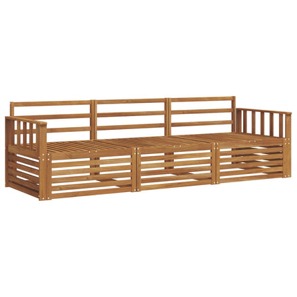 Utomhussoffset 3 pcs Naturfärg Massivt Akaciaträ