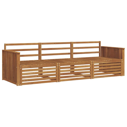 Utomhussoffset 3 pcs Naturfärg Massivt Akaciaträ