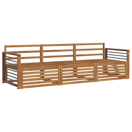Utomhussoffset 3 pcs Naturfärg Massivt Akaciaträ