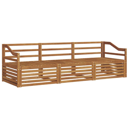 Utomhussoffset 3 pcs Naturfärg Massivt Akaciaträ