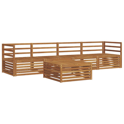Utomhussoffset 5 pcs Naturfärg Massivt Akaciaträ