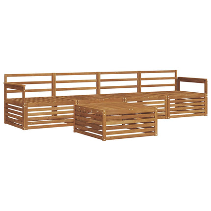 Utomhussoffset 5 pcs Naturfärg Massivt Akaciaträ