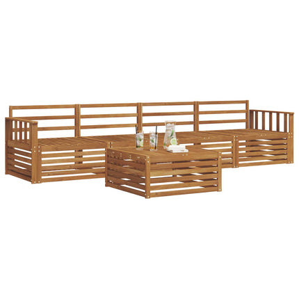Utomhussoffset 5 pcs Naturfärg Massivt Akaciaträ