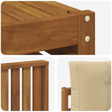 Utomhussoffset med kudde 5 pcs Naturlig och Beige