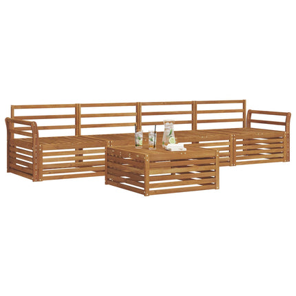 Utomhussoffset 5 pcs Naturfärg Massivt Akaciaträ