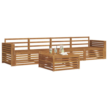 Utomhussoffset 5 pcs Naturfärg Massivt Akaciaträ