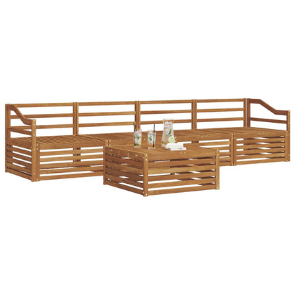 Utomhussoffset 5 pcs Naturfärg Massivt Akaciaträ