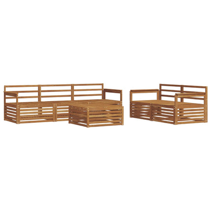 Utomhussoffset 6 pcs Naturfärg Massivt Akaciaträ