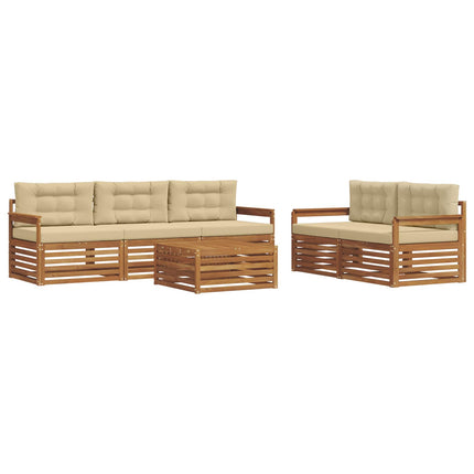 Utomhussoffset 6 st Naturlig och Beige