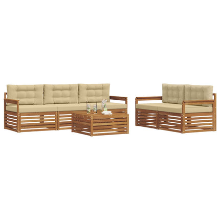 Utomhussoffset 6 st Naturlig och Beige