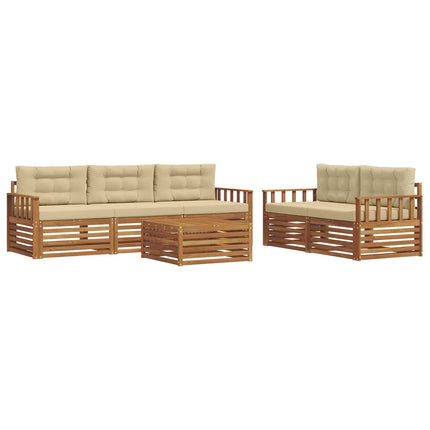 Utomhussoffset 6 st Naturlig och Beige