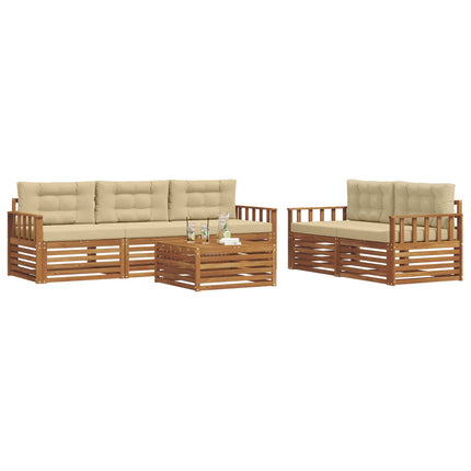 Utomhussoffset 6 st Naturlig och Beige