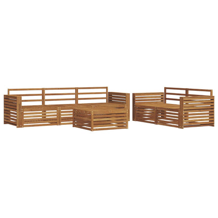 Utomhussoffset 6 pcs Naturfärg Massivt Akaciaträ