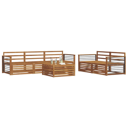 Utomhussoffset 6 pcs Naturfärg Massivt Akaciaträ