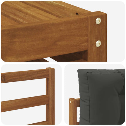 Utomhussoffset med kudde 7 pcs Naturlig och Antracit