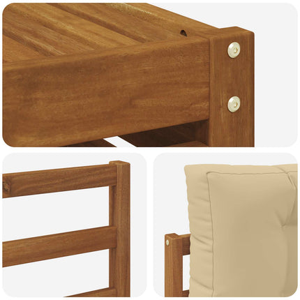 Utomhussoffset med kudde 7 pcs Naturlig och Beige