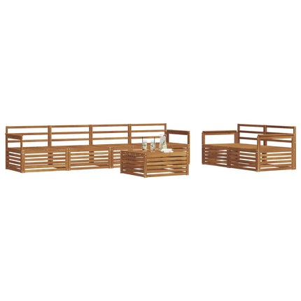 Utomhussoffset 7 pcs Naturfärg Massivt Akaciaträ