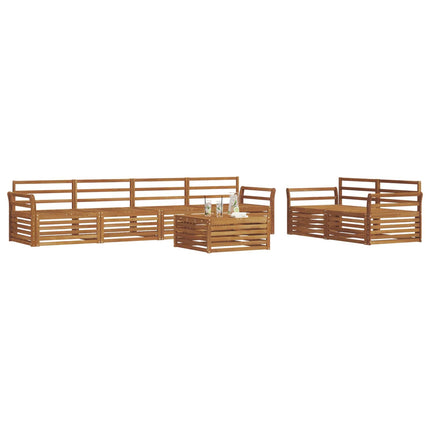 Utomhussoffset 7 pcs Naturfärg Massivt Akaciaträ