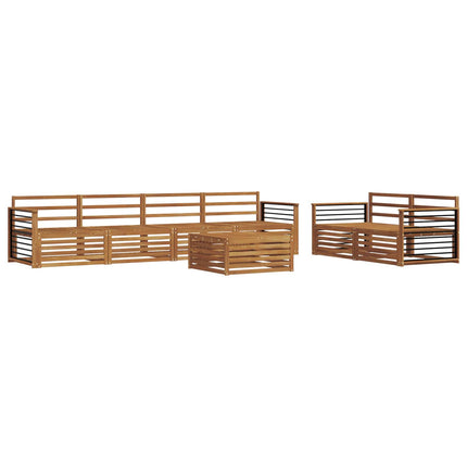 Utomhussoffset 7 pcs Naturfärg Massivt Akaciaträ