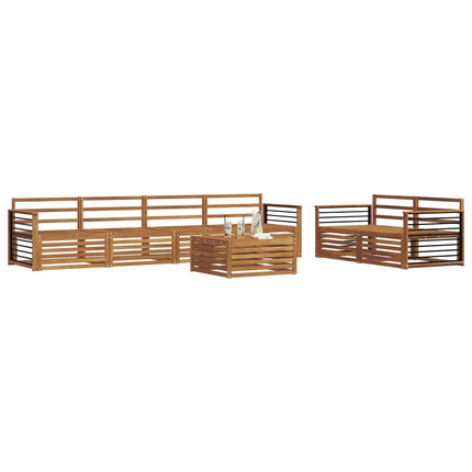 Utomhussoffset 7 pcs Naturfärg Massivt Akaciaträ