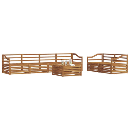 Utomhussoffset 7 pcs Naturfärg Massivt Akaciaträ