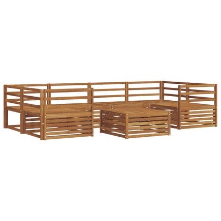 Utomhussoffset 7 pcs Naturfärg Massivt Akaciaträ