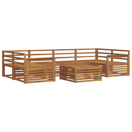 Utomhussoffset 7 pcs Naturfärg Massivt Akaciaträ