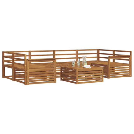 Utomhussoffset 7 pcs Naturfärg Massivt Akaciaträ