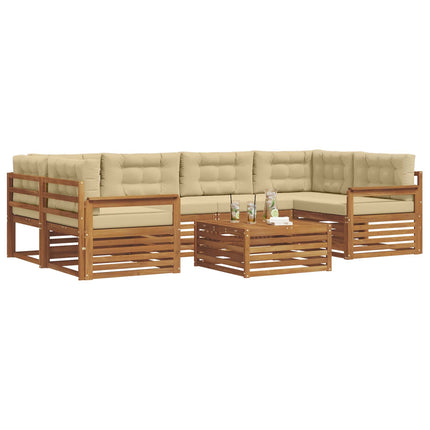 Utomhussoffset 7 pcs Naturlig och Beige