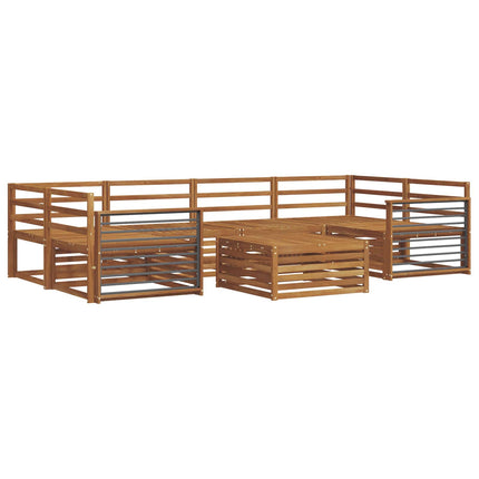 Utomhussoffset 7 pcs Naturfärg Massivt Akaciaträ