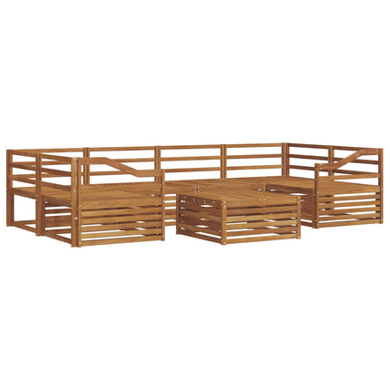 Utomhussoffset 7 pcs Naturfärg Massivt Akaciaträ
