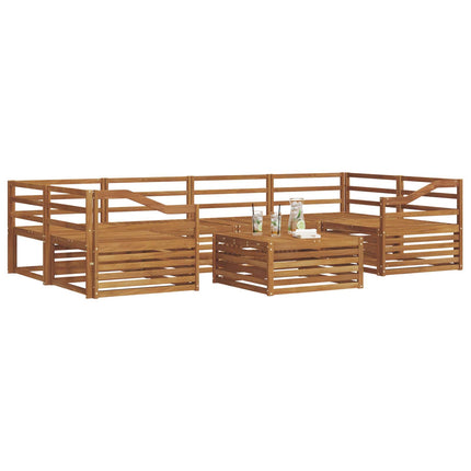 Utomhussoffset 7 pcs Naturfärg Massivt Akaciaträ