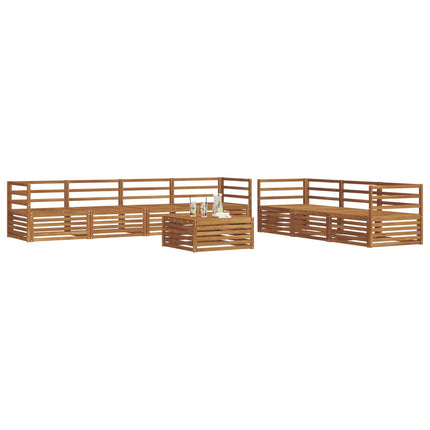 Utomhussoffset 8 pcs Naturfärg Massivt Akaciaträ