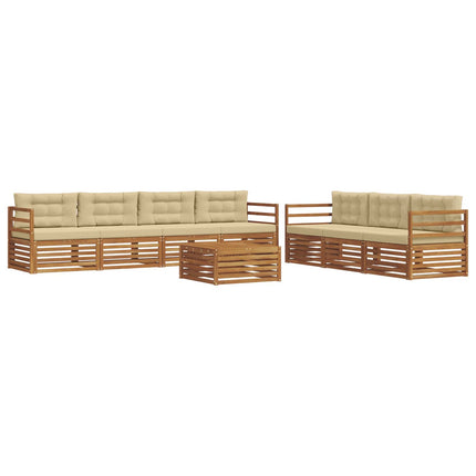 Utomhussoffset med kudde 8 pcs Naturlig och Beige