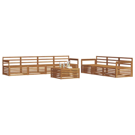 Utomhussoffset 8 pcs Naturfärg Massivt Akaciaträ