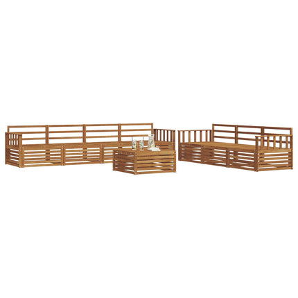 Utomhussoffset 8 pcs Naturfärg Massivt Akaciaträ