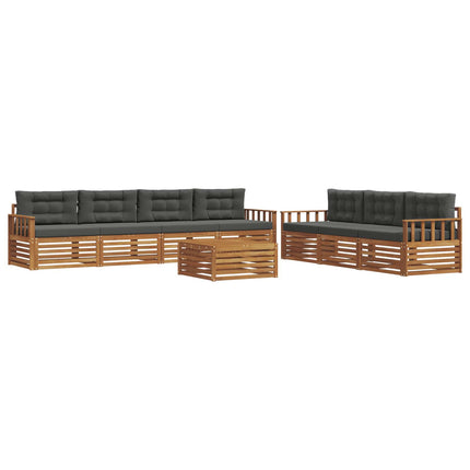 Utomhussoffset med kudde 8 pcs Naturlig och Antracit