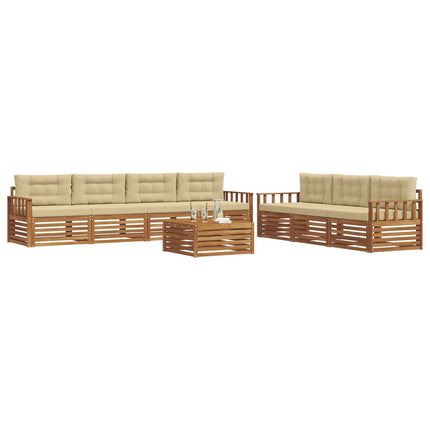 Utomhussoffset med kudde 8 pcs Naturlig och Beige