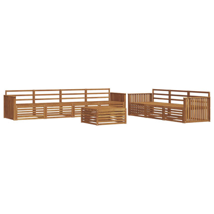 Utomhussoffset 8 pcs Naturfärg Massivt Akaciaträ