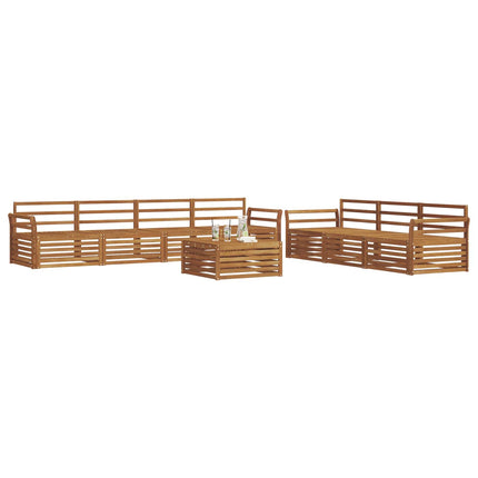 Utomhussoffset 8 pcs Naturfärg Massivt Akaciaträ