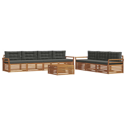 Utomhussoffset med kudde 8 pcs Naturlig och Antracit