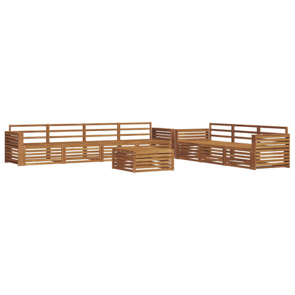 Utomhussoffset 8 pcs Naturfärg Massivt Akaciaträ