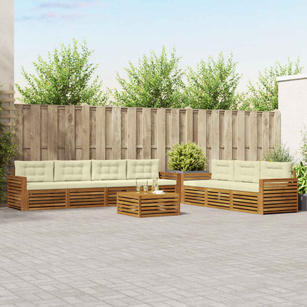 Utomhussoffset med kudde 8 pcs Naturlig och Grädde