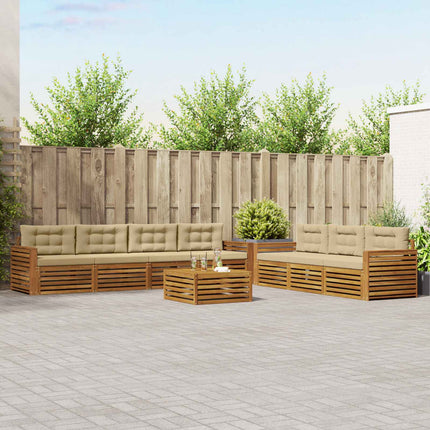 Utomhussoffset med kudde 8 pcs Naturlig och Beige