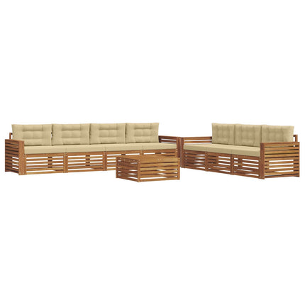 Utomhussoffset med kudde 8 pcs Naturlig och Beige
