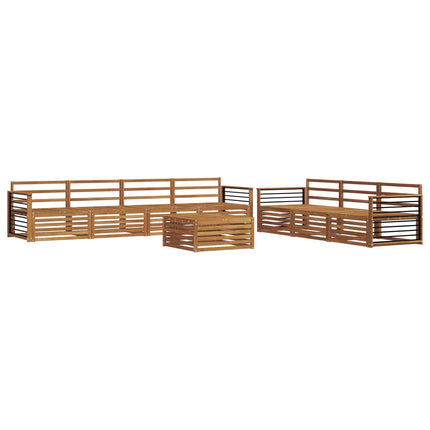 Utomhussoffset 8 pcs Naturfärg Massivt Akaciaträ