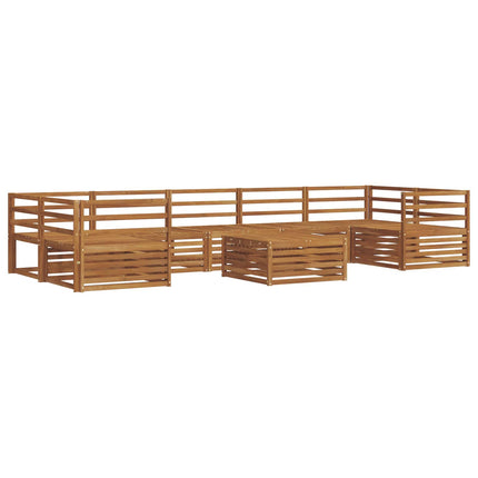 Utomhussoffset 8 pcs Naturfärg Massivt Akaciaträ