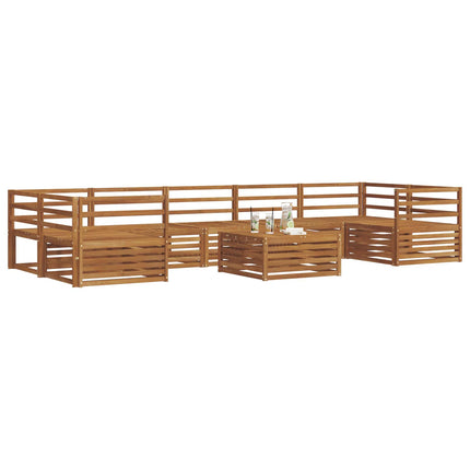 Utomhussoffset 8 pcs Naturfärg Massivt Akaciaträ